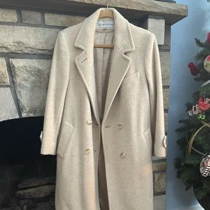 Evan Picone Oatmeal Full Length Wool Coat